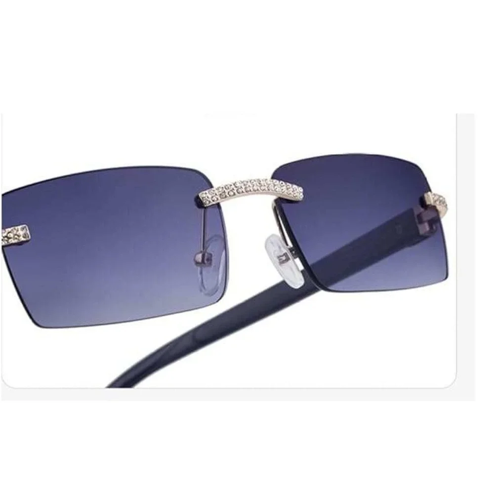 Men Sunglasses Square Rimless Street Wear Classic Trendy Diamond Shades Hip‎ Hop